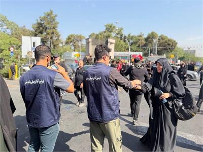 خدمت رسانی موکب فدراسیون آمادگی جسمانی و تندرستی در آیین تشییع رهبر شهید