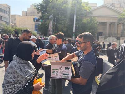 خدمت رسانی موکب فدراسیون آمادگی جسمانی و تندرستی در آیین تشییع رهبر شهید