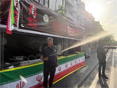 خدمت رسانی موکب فدراسیون آمادگی جسمانی و تندرستی در آیین تشییع رهبر شهید