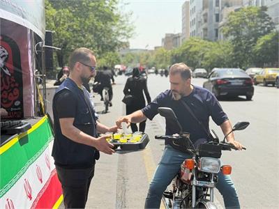 خدمت رسانی موکب فدراسیون آمادگی جسمانی و تندرستی در آیین تشییع رهبر شهید