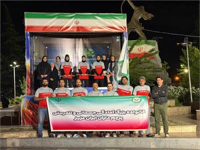 فعالیت و خدمت‌رسانی موکب فدراسیون آمادگی جسمانی و تندرستی همراه با پرچم‌گردانی برای ایران عزیز 2
